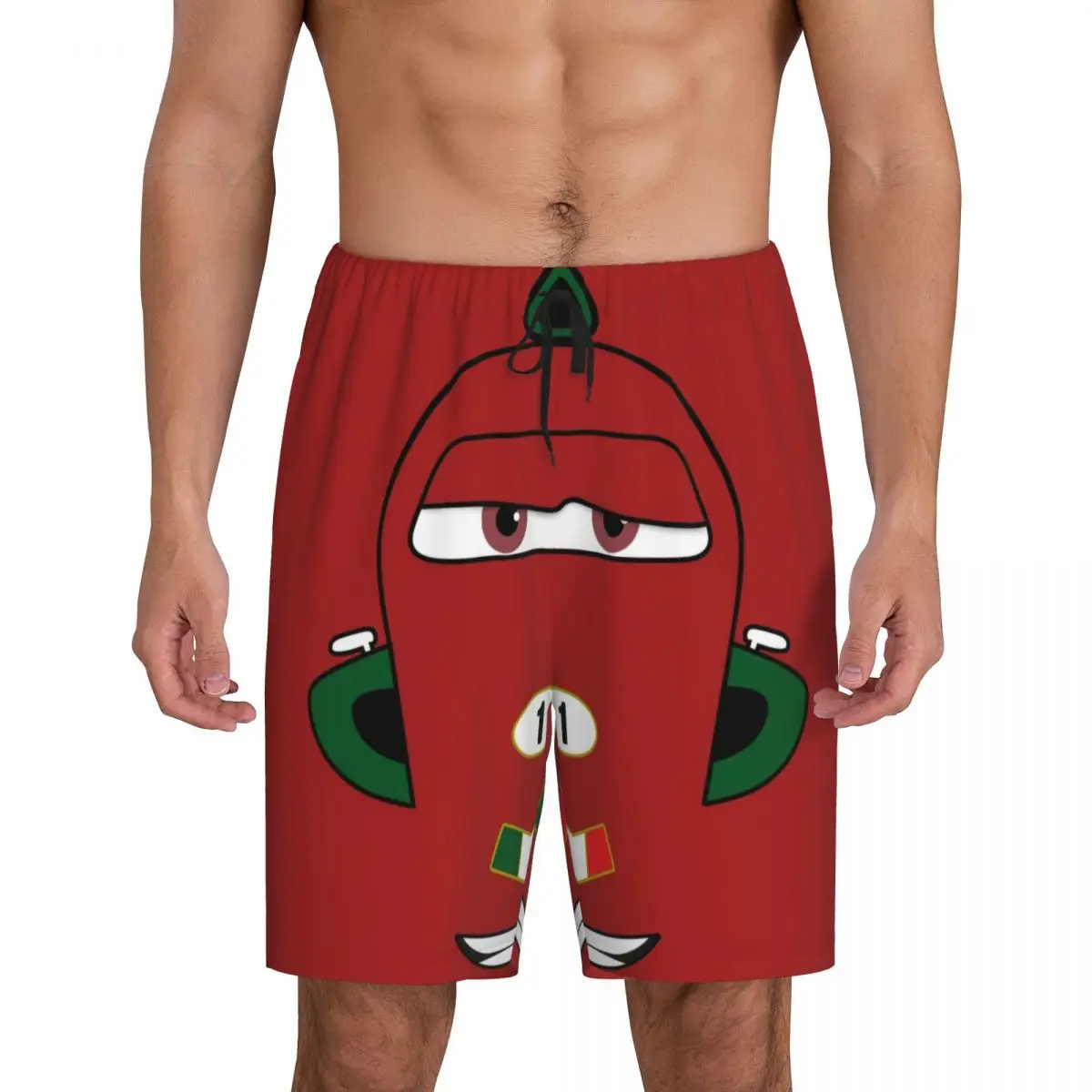 

Custom Print Men's Lightning Mcqueen Cartoon Cars Pajama Bottoms Sleepwear Pjs Sleep Shorts with Pockets