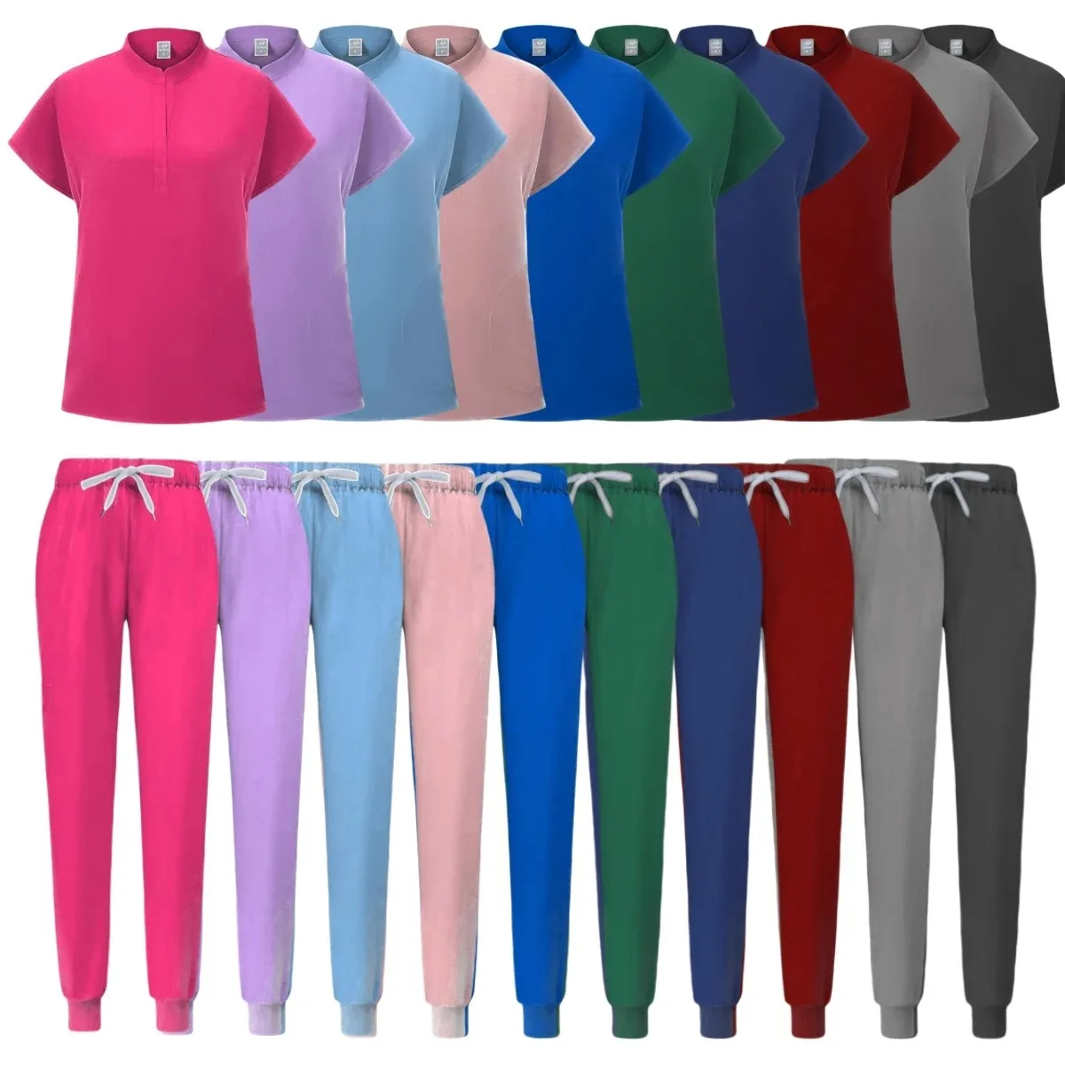 

Scrubs Medical Uniforms Woman Unisex Short Sleeved Pharmacy Nurse Uniform Hospital Doctor Workwear Surgical Set Nursing Uniforms