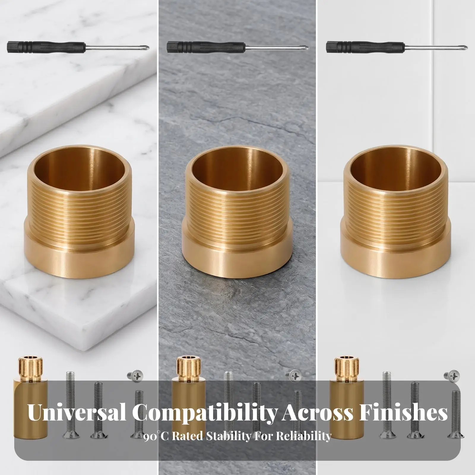 Shower Faucet Fitting with Screwdriver | Concealed Installation Design, External Threading, Stop-faucet Fitting, for washroom