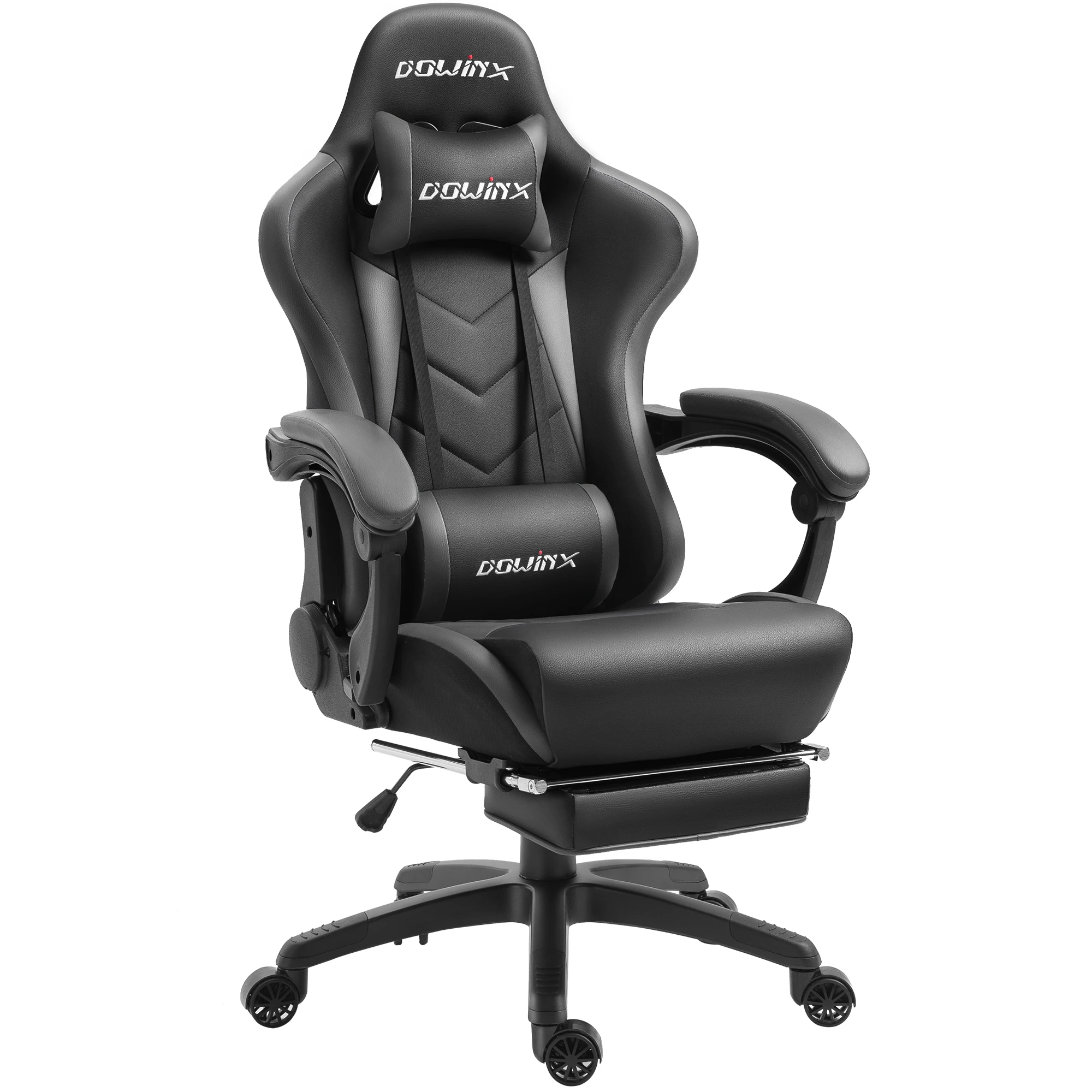 Dowinx Gaming Chair Ergonomische kantoorfauteuil voor computer met massage lendensteun, PU-lederen E-Sports gamerstoelen