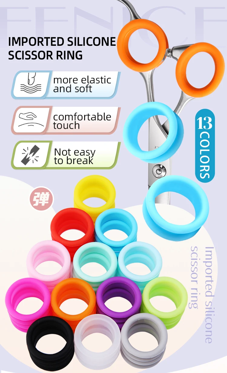 Fenice Pet Scissors Silicone Finger Rings Imported Soft Finger Non Slip Ring Beautician Finger Set Ultra Soft and Comfortable