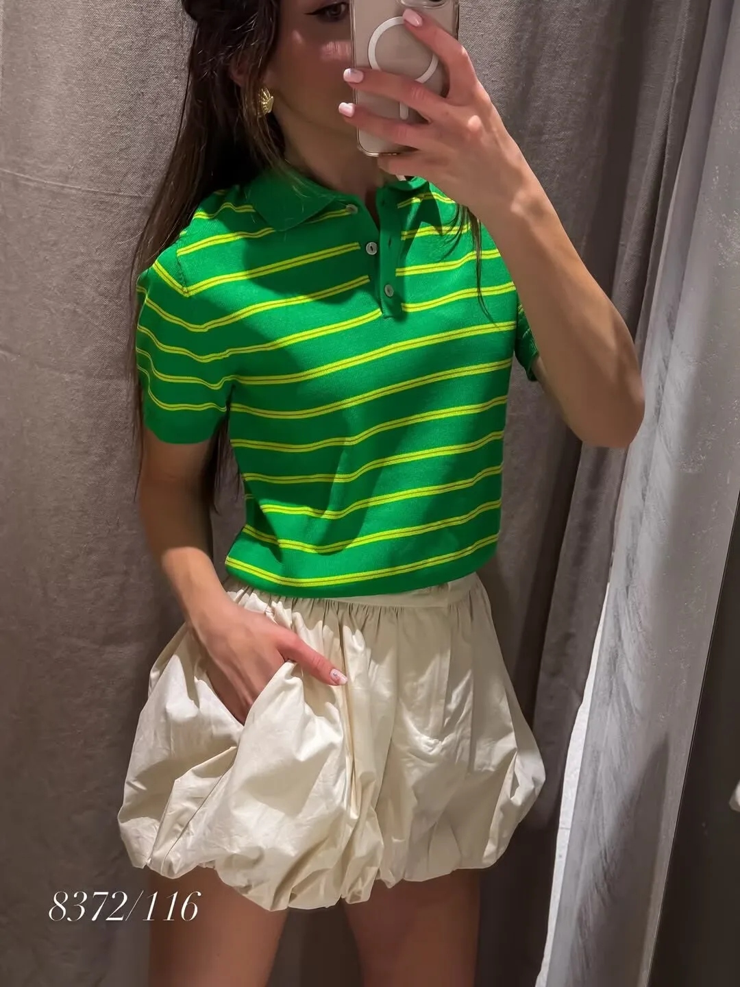 YENKYE New 2026 Women's High Waist Button Detail Ruched Bubble Skirt Casual Summer Short Skirts