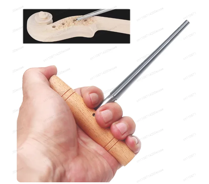 Violin & Viola Peg Hole Reamer – 1:30 Taper, HSS Steel, Wood Handle – Luthier Tool for String Instrument Repair & Making
