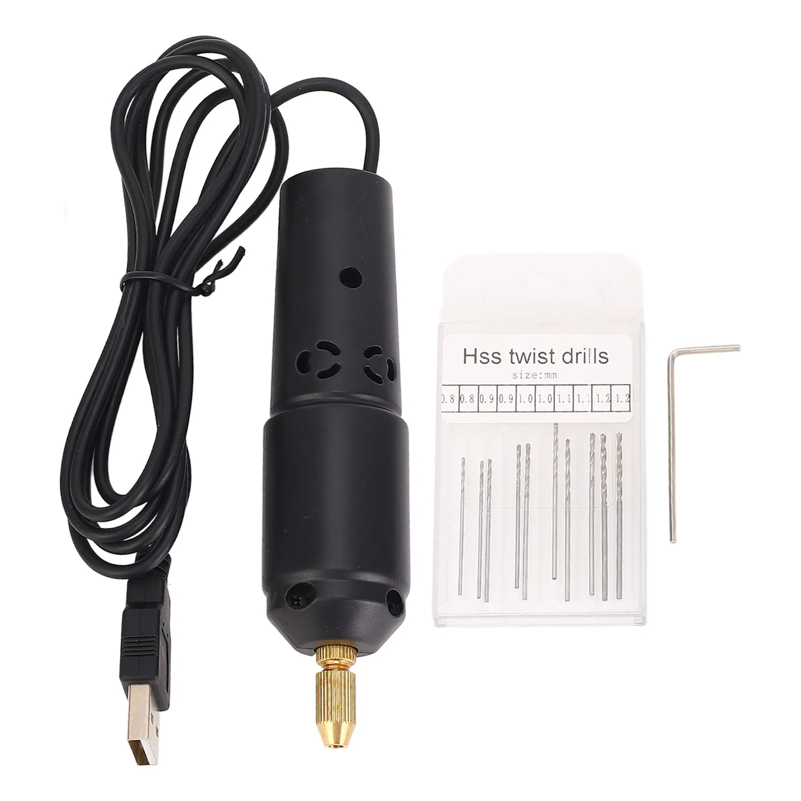 Electric Drill Pin Vise Hand Drill USB Electric Micro Drill 5V 2A Handheld Electric Drill for Plastic Resin Wood Jewelry Making