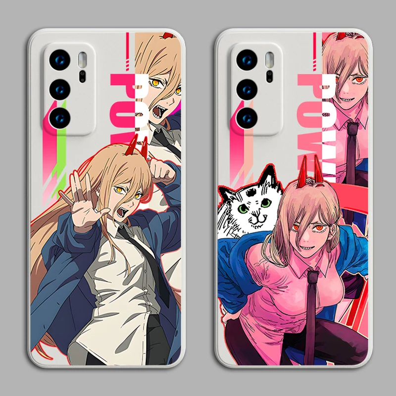 Chainsaw Man Liquid Silicone Case for Samsung Galaxy A53 A73 A13 A51 A71 A04 A04S A04E A14 A34 A54 A13 A23 A33 A12 A22 5G Capa