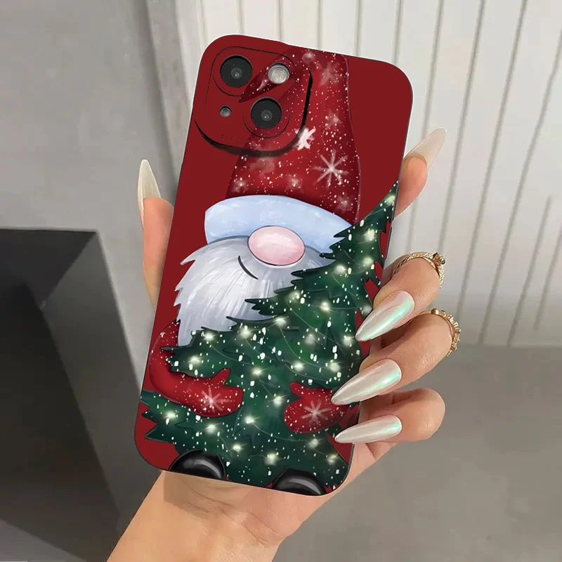 Santa Claus Elk Christmas Tree Phone Case For iPhone 11 12 13 14 15 16 17 Air Pro Max Mini XS X XR 7 8 Plus SE2 Shockproof Cover - náhled 6
