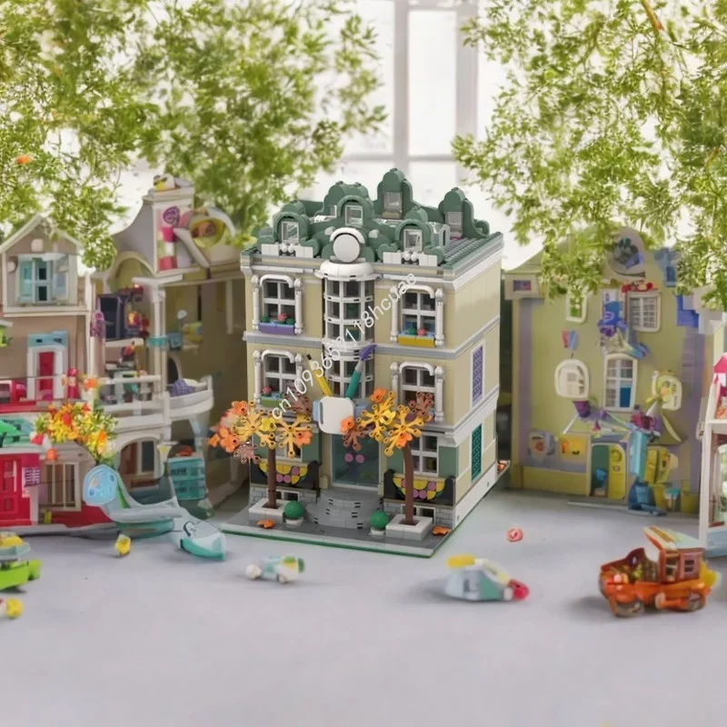 1976pcs MOC Modular Art School Modulared Model Building Blocks Festival Gifts Architecture Toys DIY Education Brick Birthday