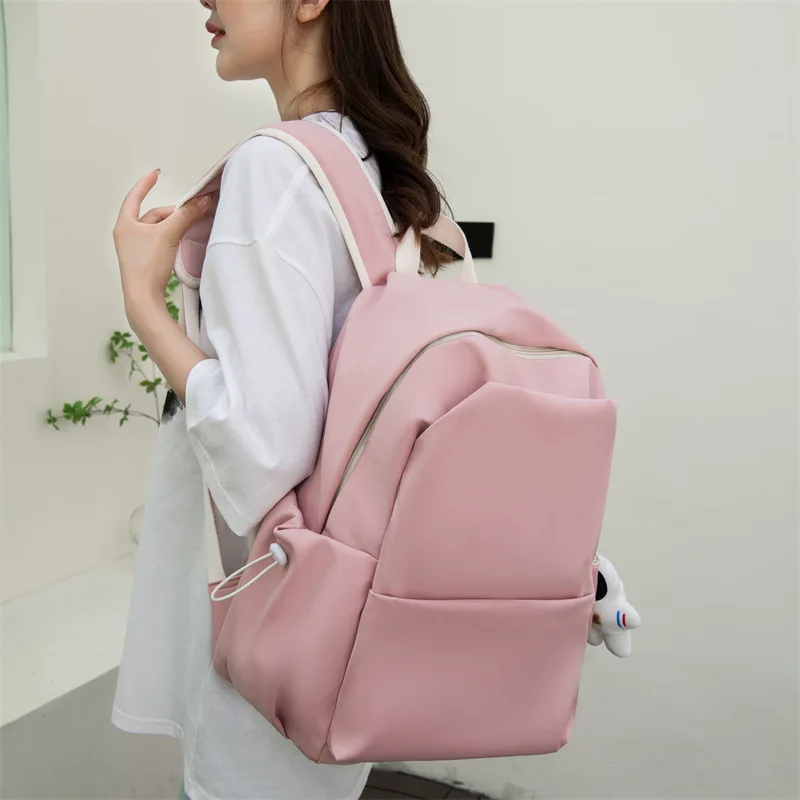 

Light trendy college style new fashion backpack 15.6-inch waterproof middle school student school bag trendy casual backpack fas