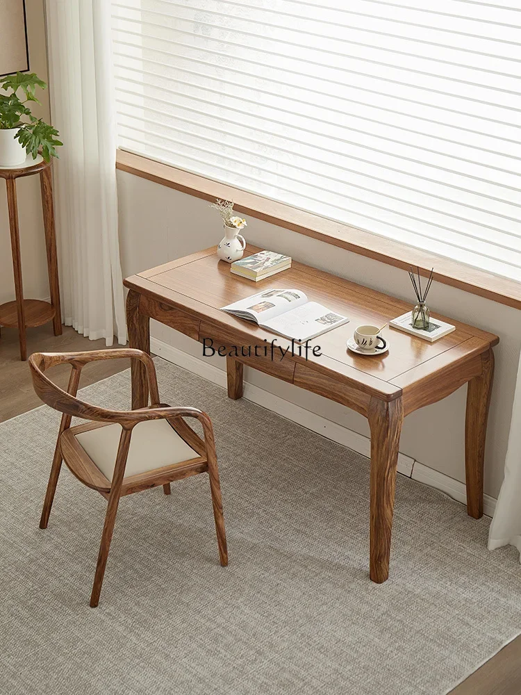 

Modern new Chinese ebony log computer desk Solid wood desk