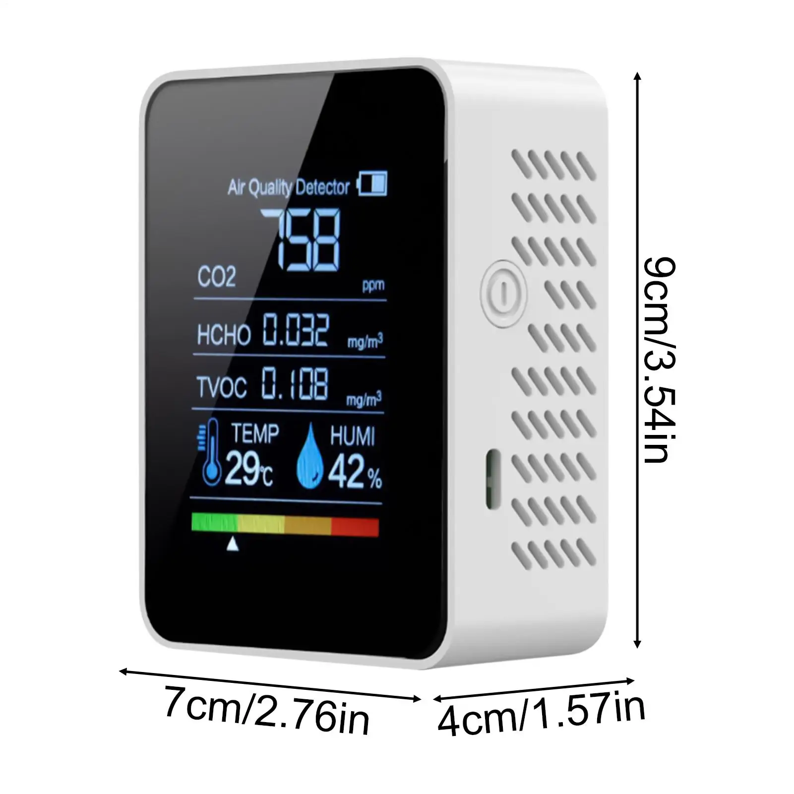 Air Quality Monitor Digital Temperature Humidity Tester Portable Accurate Monitor Multifunctional 5in1 CO2 Meter Home testers