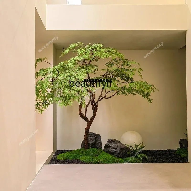 Simulation green maple tree large banyan tree decoration fake tree window green plant landscaping indoor plant landingN