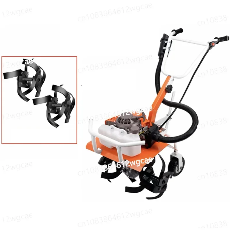 High Power Cultivator Micro-tillator Small Agricultural Gasoline Rotary Tiller Home Hoe Weeding, Loosen Soil, Open Ditch, Plow