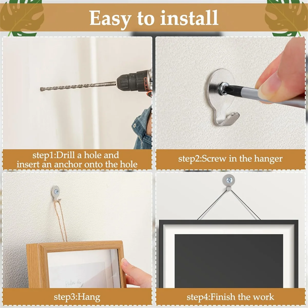 ELBA_30 Lb Utility Hanger Wall Hook Utility Zinc Plated Keyhole 40Pack