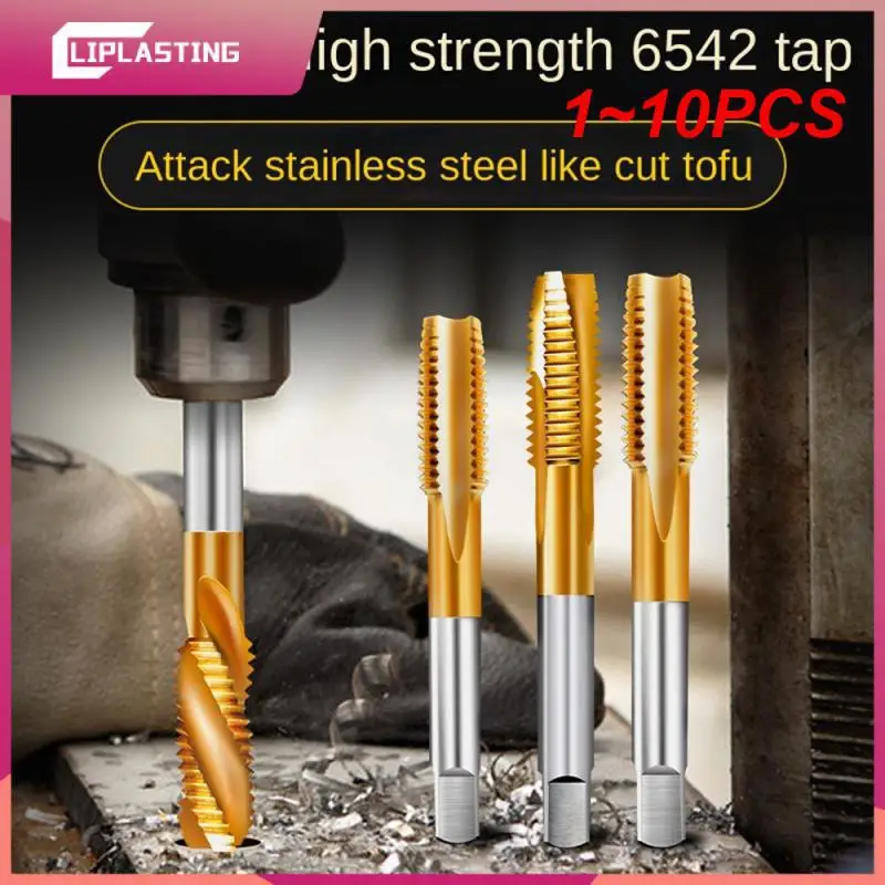 1~10PCS Titanium Coating Screw Tap Drill Bit M2 M2.5 M3 M3.5 M5 M6 M8 M10 Metric Straight Flute Thread Tap Hand Tools