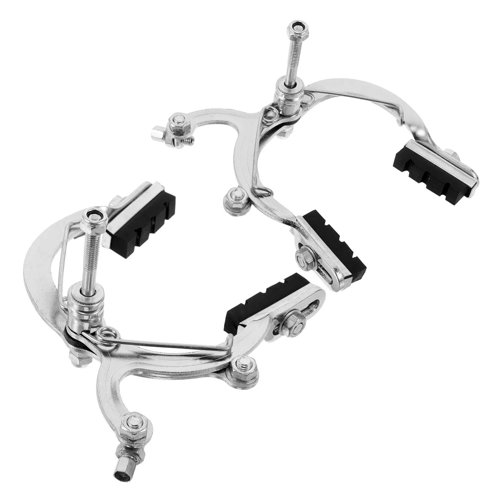 2Pcs Bicycle Front C Clamp Brake Caliper Durable Rim Brake Clamp Replacement for Folding Bikes Silver Disc Brakes for Bike
