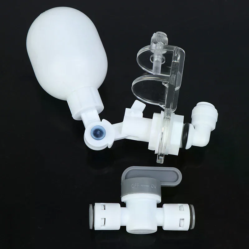 Adjustable Float Valve Plastic Ball Water Level Control For Aquarium Tank Small Reservoir Automatic Filling System White