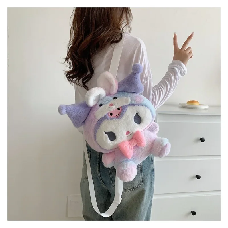 Mochila Feminina Sanrio, Estrela Cinnamoroll, Melodia Rosa, Boneca Decorativa, Kawaii Bonita, Bolsa de Ombro 33cm, 2024