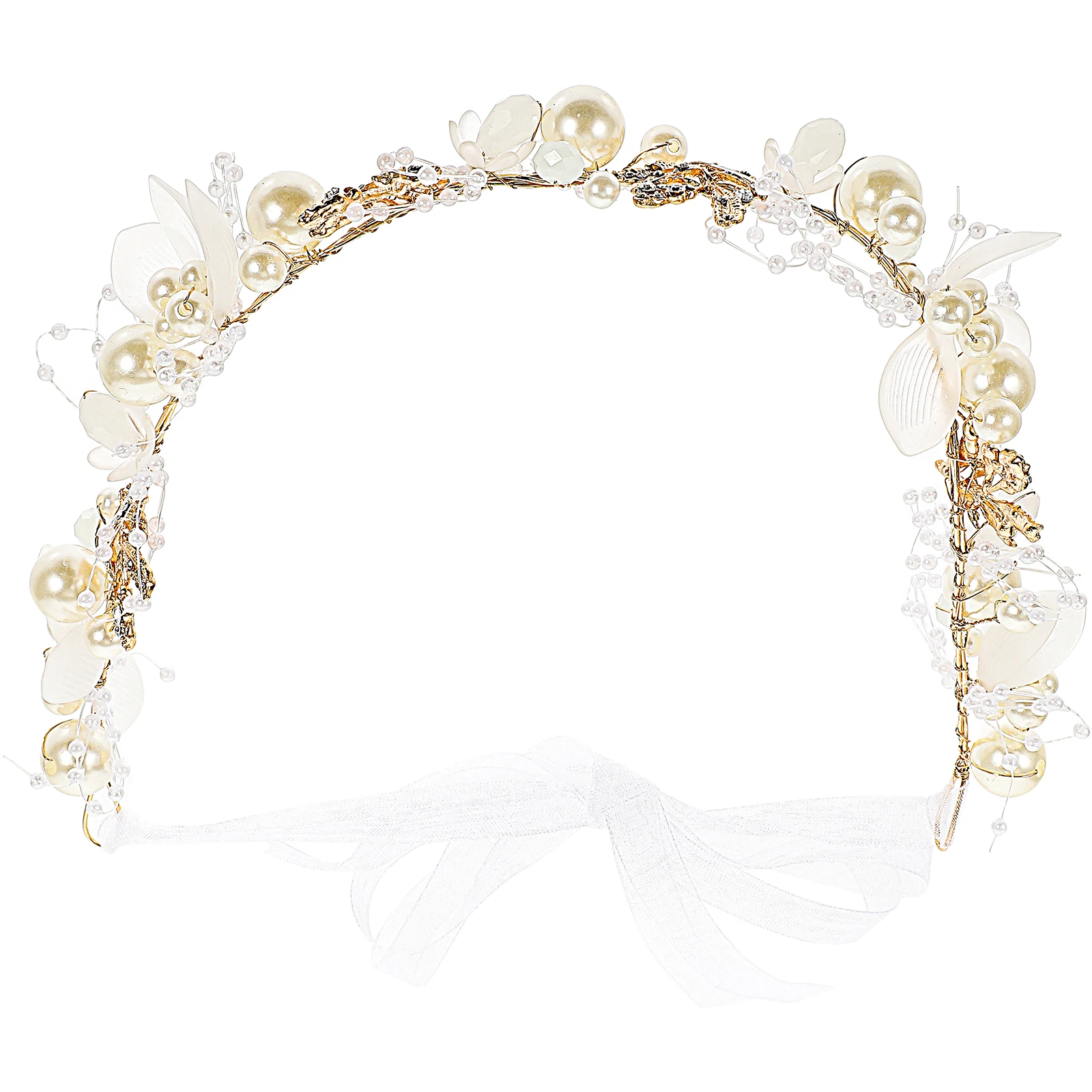 

Headdress Pearl Flower Headband Bridal Hair Accessories for Women Wedding Headpiece Bride Alloy Miss