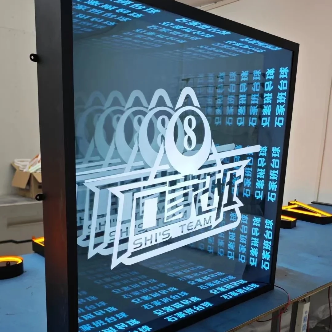 Direct Factory Custom Infinity Mirror LED Light Box Stainless Steel Acrylic Two-Way See-Through Glass Cabinet for Decoration