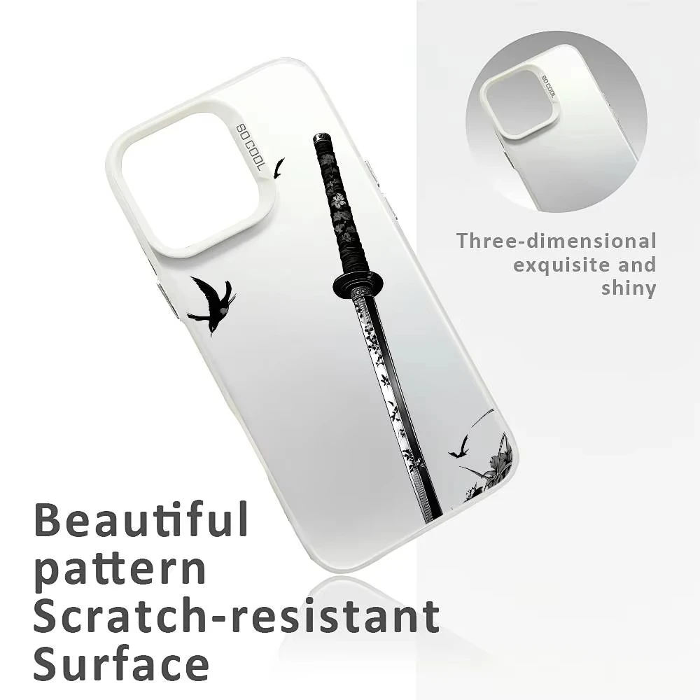 Japan Samurai Sword Fishion Phone Case For iPhone 17 Pro 16 15 14 13 12 11 Pro Max 16 Plus 16E 17 Air Shockproof Back Cover
