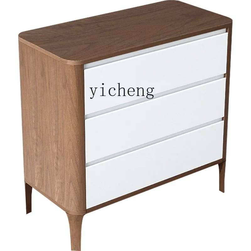 

G2 storage cabinet modern simple light luxury living room solid wood white three-bucket cabinet