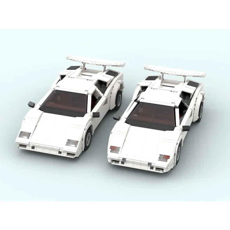 MOC-188085 White New Improved Supercar Building Block Model 1528 Parts MOC Creative Kids Building Blocks Birthday Toy Gift