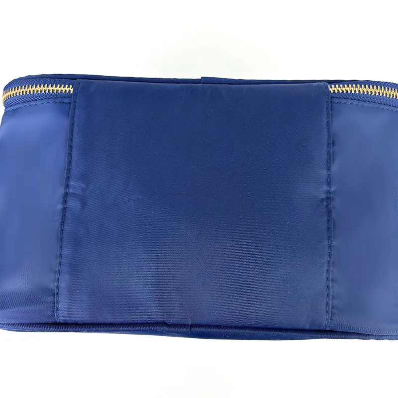 Custom Name 30PCS Zipper Cosmetic Bag For Women Travel Toiletry Case With Mirror Ladies Portable Hanging Makeup Organizer Box