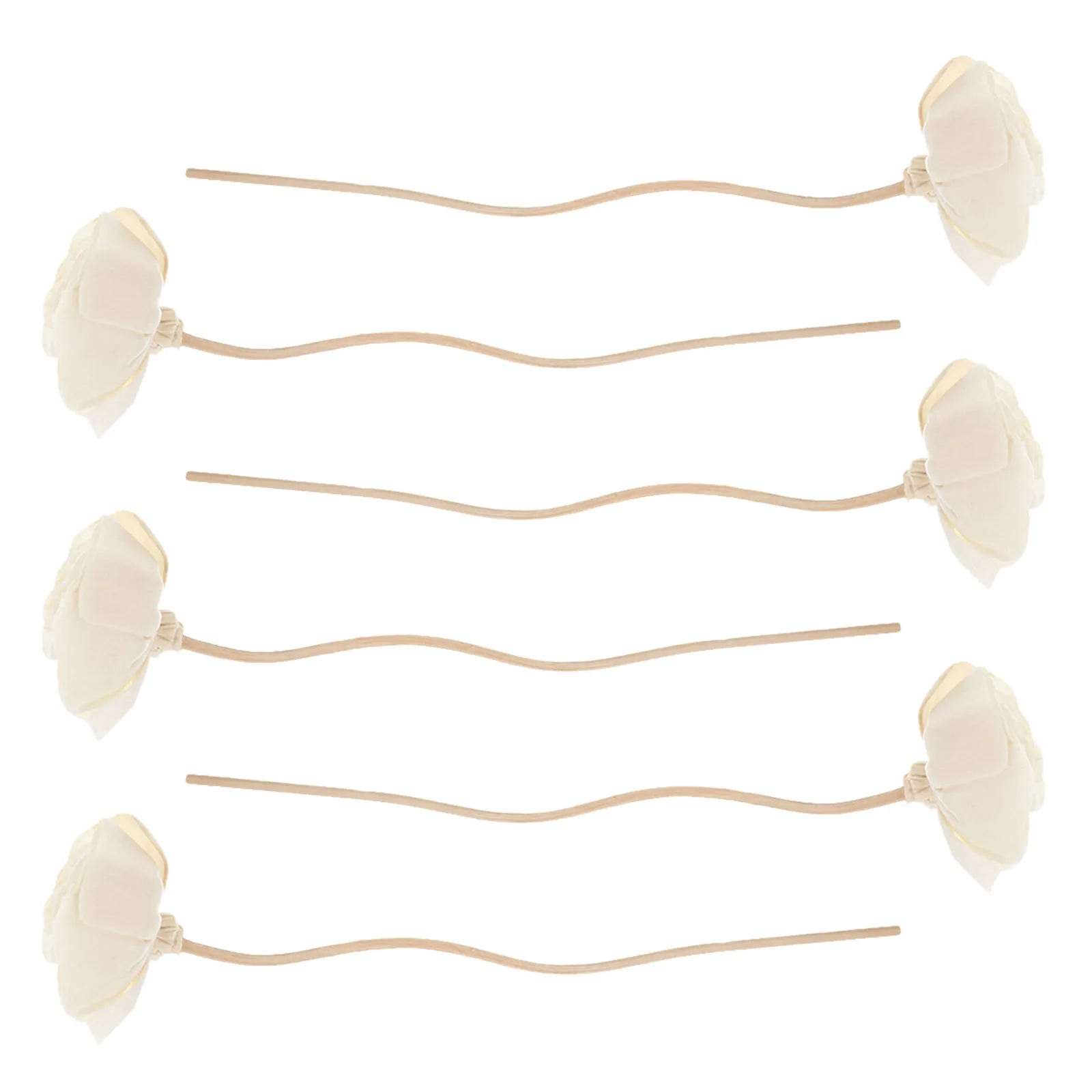 6Pcs Flower-Designed Rattan Diffuser Sticks for Essential Oil Aroma Bottles Home Bedroom Bathroom Hotel Fragrance Diffuser Set