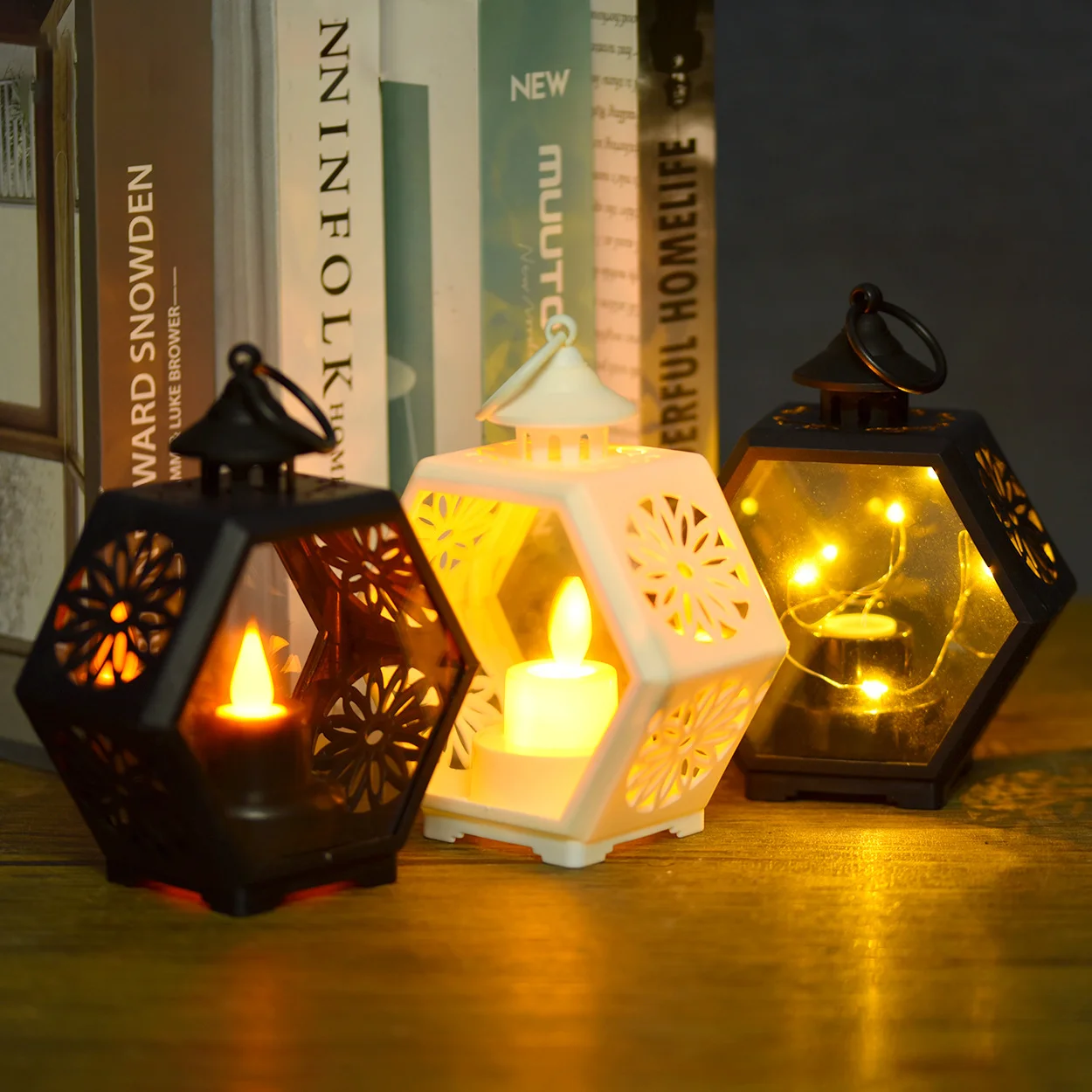 LED Wind Lantern Electronic Candle Light Mini Horse Lamp Christmas Halloween Atmosphere Light Home Party Night Decor