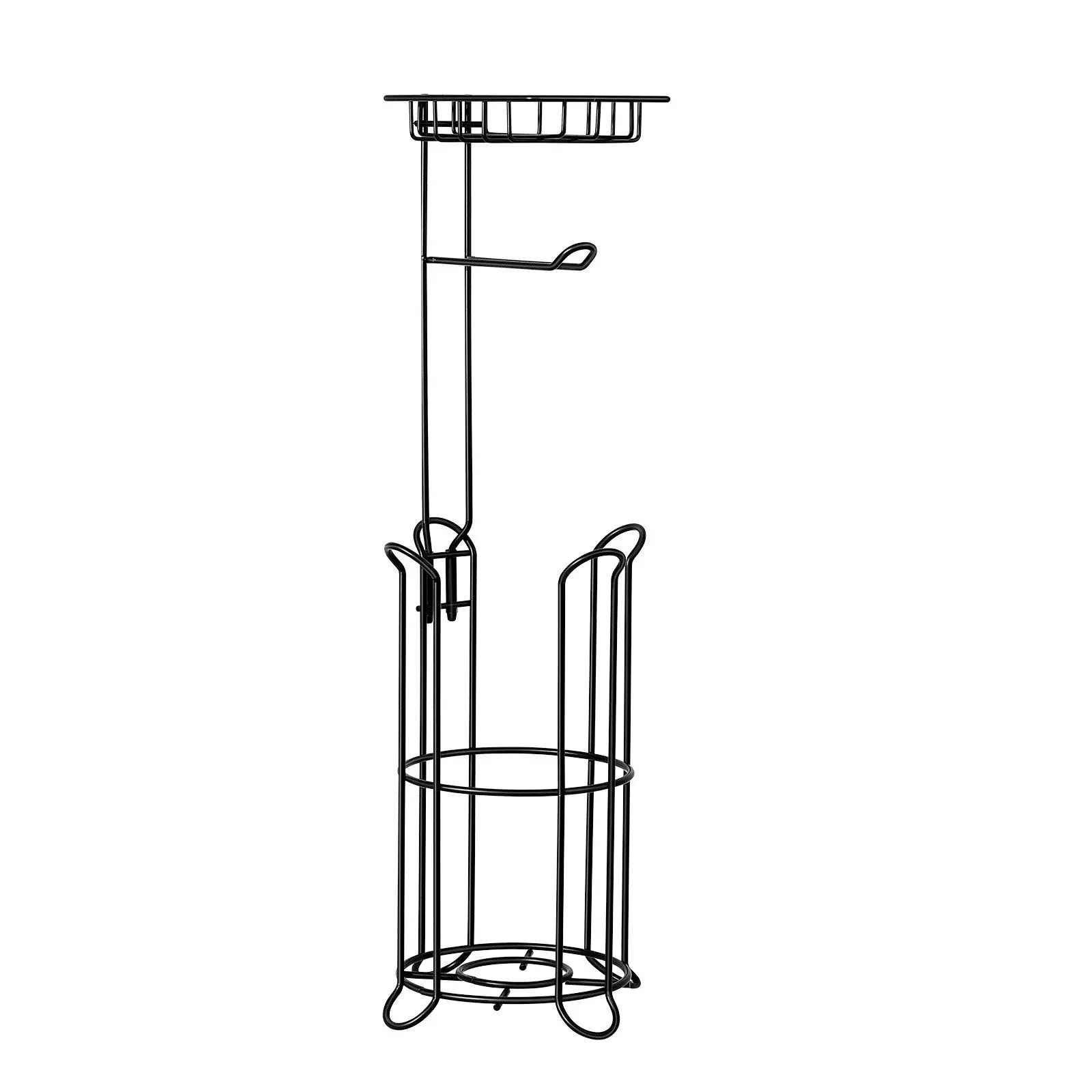 

Spacious Freestanding Toilet Paper Rack Stainless Steel with 4-Roll Storage and Accessory Tray 4.7in Easy Install