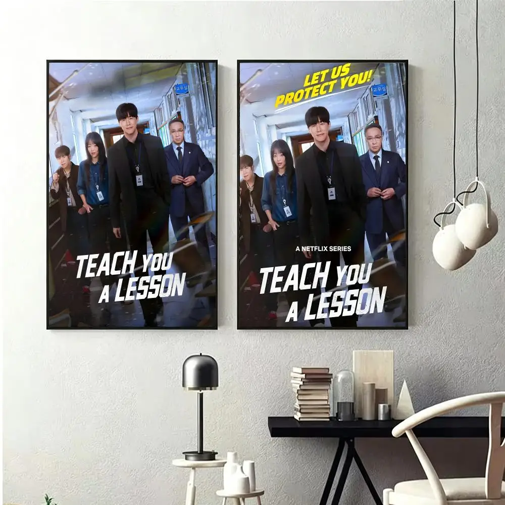 Motto T-Teach You a Lesson Poster Poster Wall art print art suitable for living room bedroom bar  decoration gift