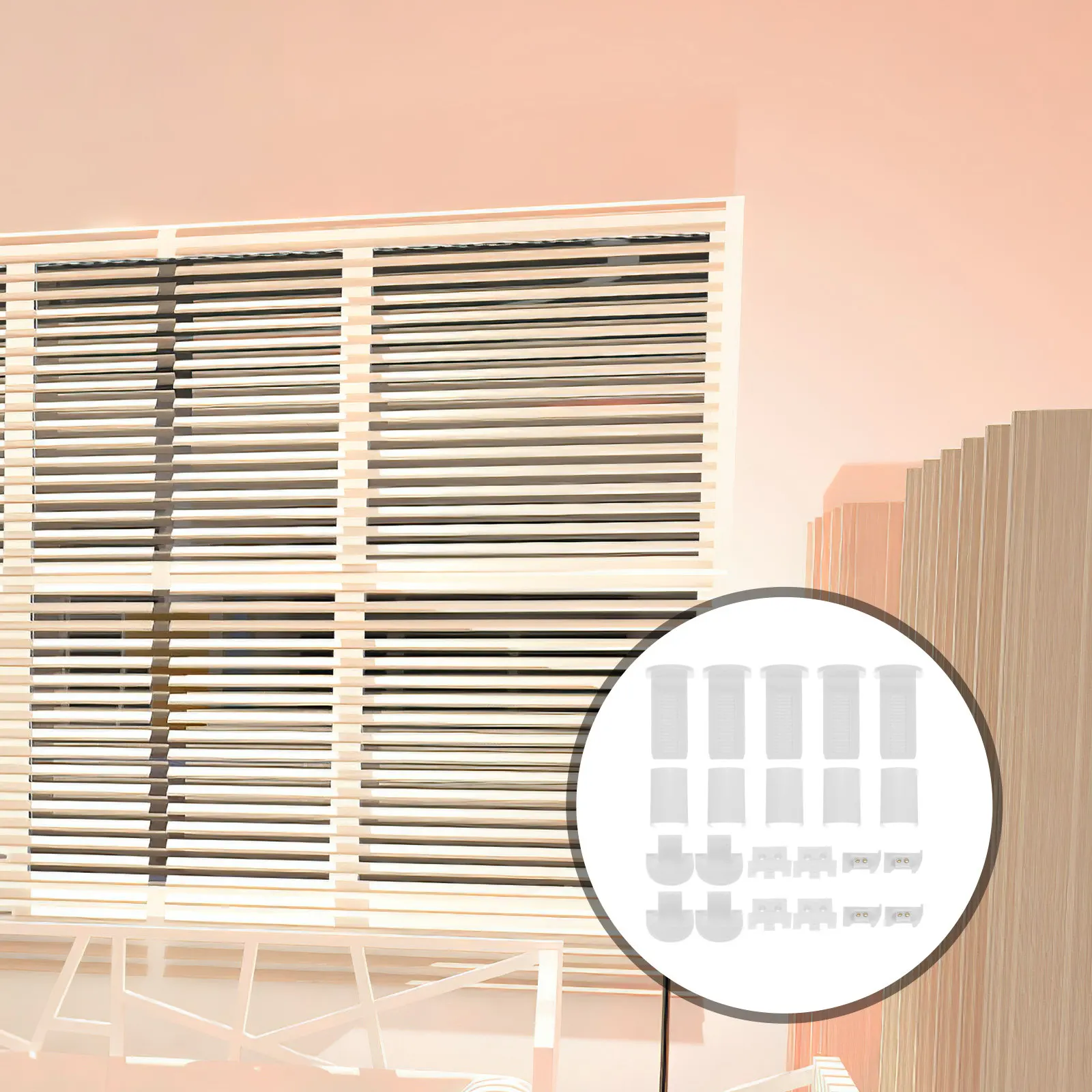 32Pcs Pleated Blind Replacement Parts White Plastic Repair Tabs No Drilling Easy Fix for Broken Window Blinds Accessories