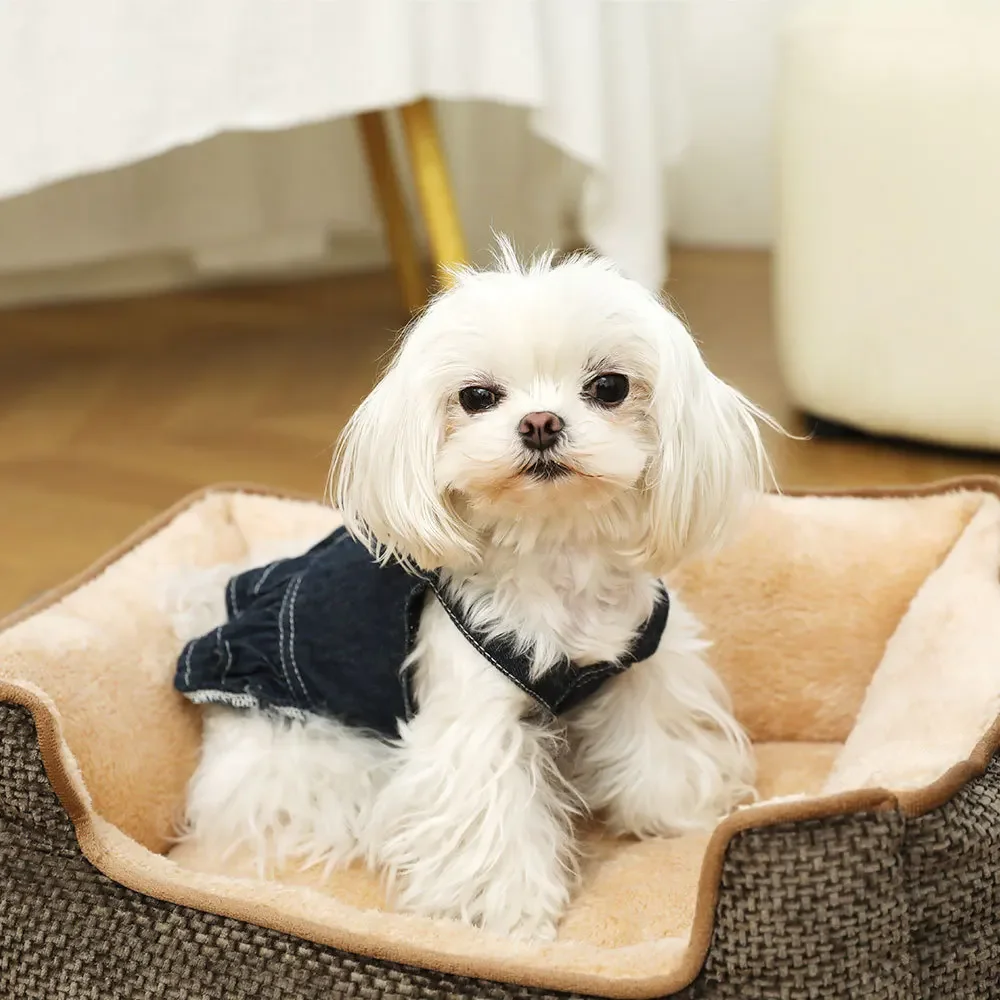 Square Lattice Dog Bed Detachable Washable Pet Bed Cat Nest Double-sided Usable Cotton Pad Sleeping Bag Suitable for Winter