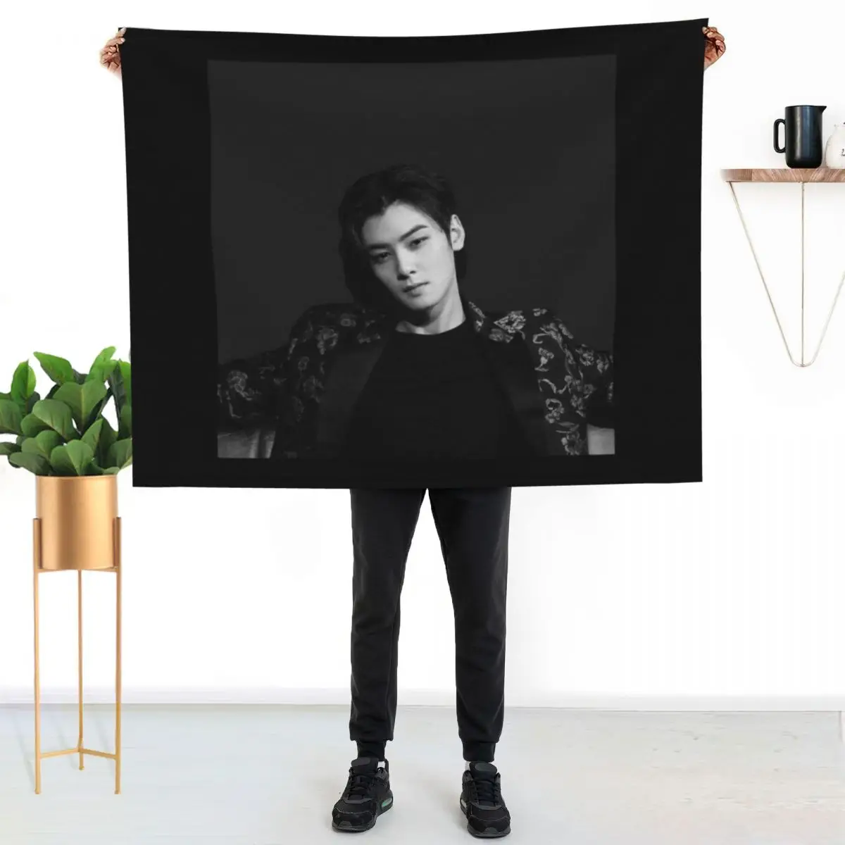 Cha Eunwoo- True beauty Throw Blanket Cozy Sofa Blanket for TV Watching Napping