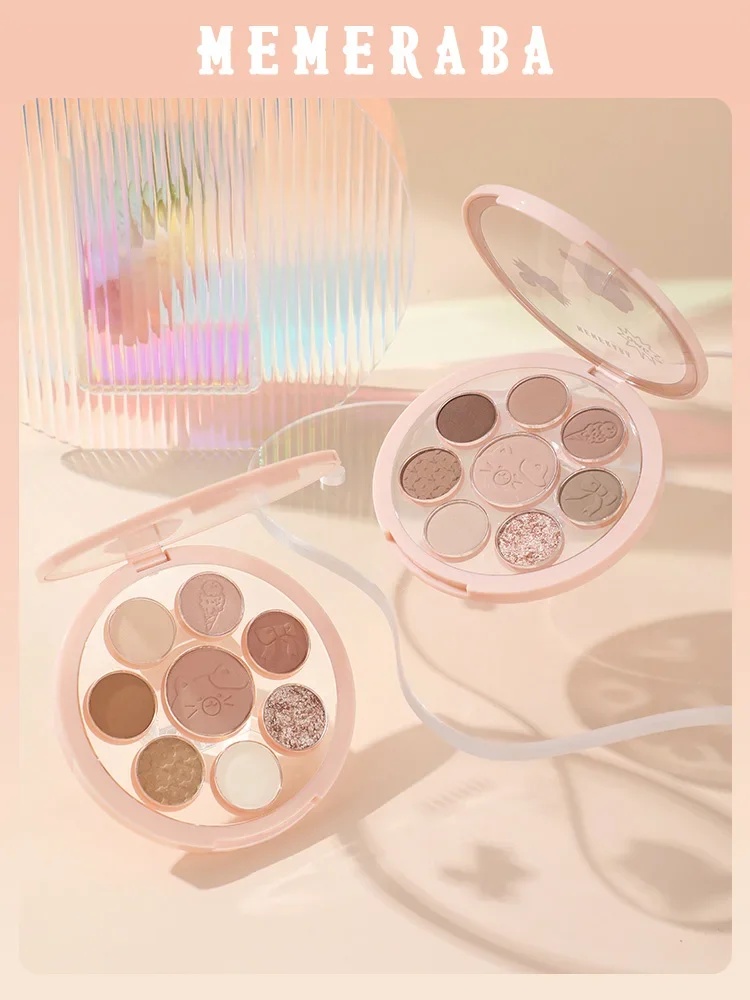 لوحة ظلال عيون Memeraba أصلية أصلية للنساء، ظلال عيون مقاومة للماء تدوم طويلاً، مستحضرات تجميل لامعة غير لامعة #1