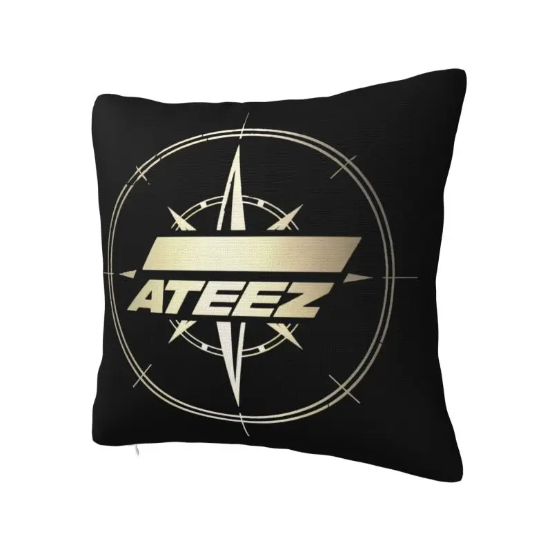 Custom Kpop ATEEZs Logo Throw Pillow Case Home Decoration A TEEnager Zs Luxury Cushion Cover Velvet Pillowcase