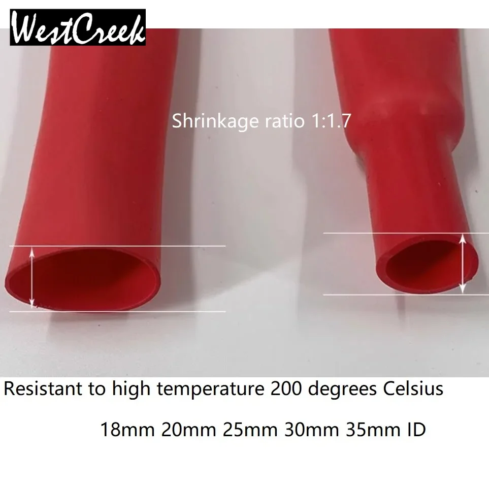 WESTCREEK 18mm 20mm 25mm  ID Silicone heat shrink tube insulation sleeve Silicon shrinkable tube silica gel heat shrink tubing