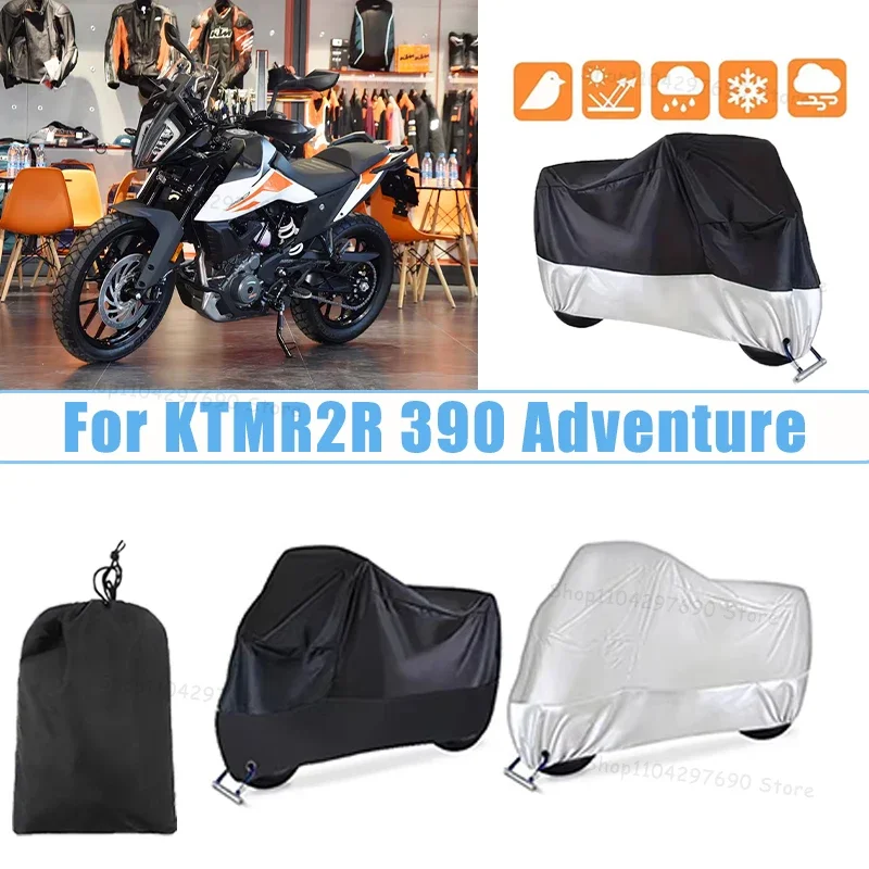210D Oxford Motorcycle Cover Waterproof All Season UV Protection For KTMR2R 390 Adventure Anti-Tear Windproof Motorbike Cover