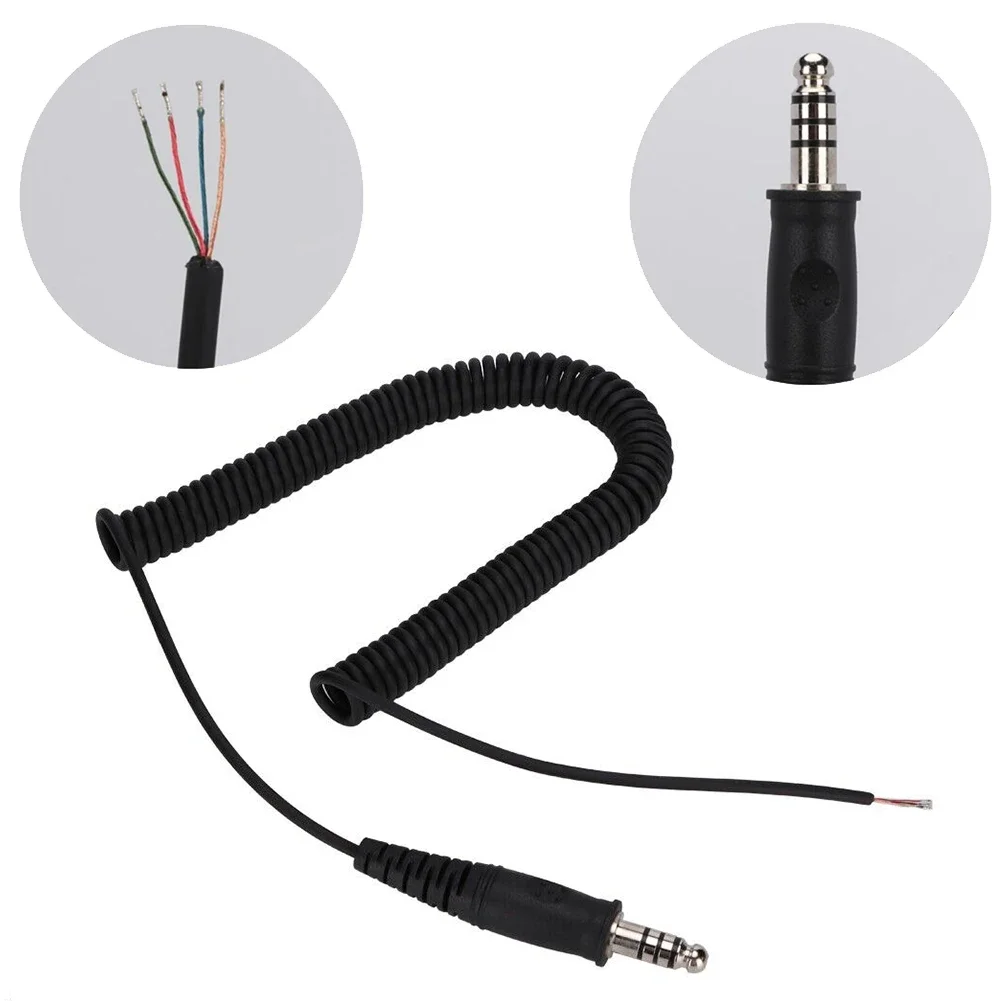 40cm Headphone Replacement Cable For Helicopter Aviation Headset DIY Replacement Line Cables For U-174/U Car Electronics