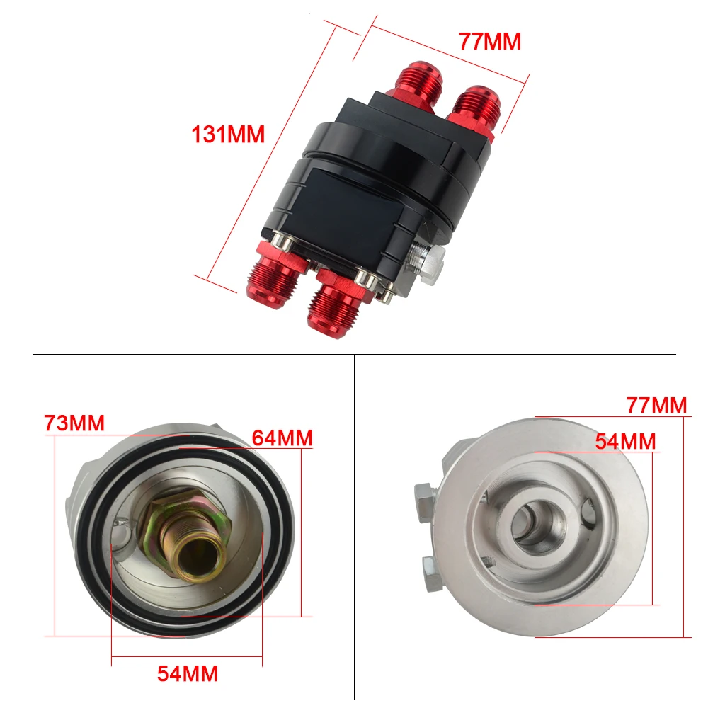WLR RACING - ALUMINUM OIL FILTER RELOCATION MALE FITTING ADAPTER KIT 3/4X16 AND 20X1.5 Filter Cooler Sandwich ADAPTER WLR6724