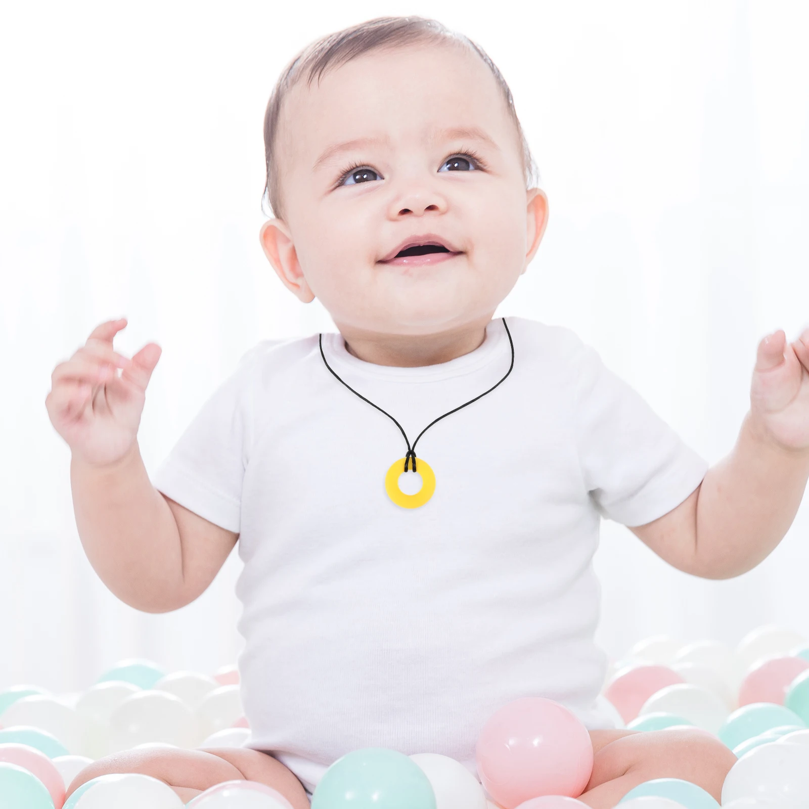 

Stylish Sensory Chew Necklace for Kids and Adults Silicone Teething Pendant Oral Motor Therapy Aid Soothe Gum Discomfort