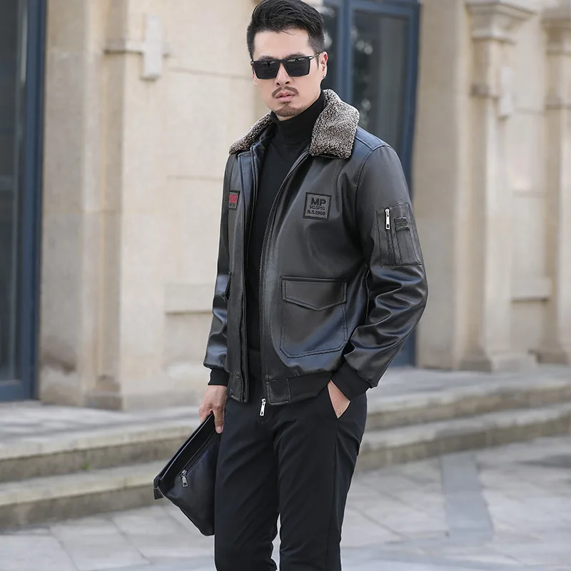 

2023 Men Printed Lapel Leather Jackets Male Waterproof Leather Coat Winter PU Overcoat Mens Autumn Motorcycle Jacket MY600