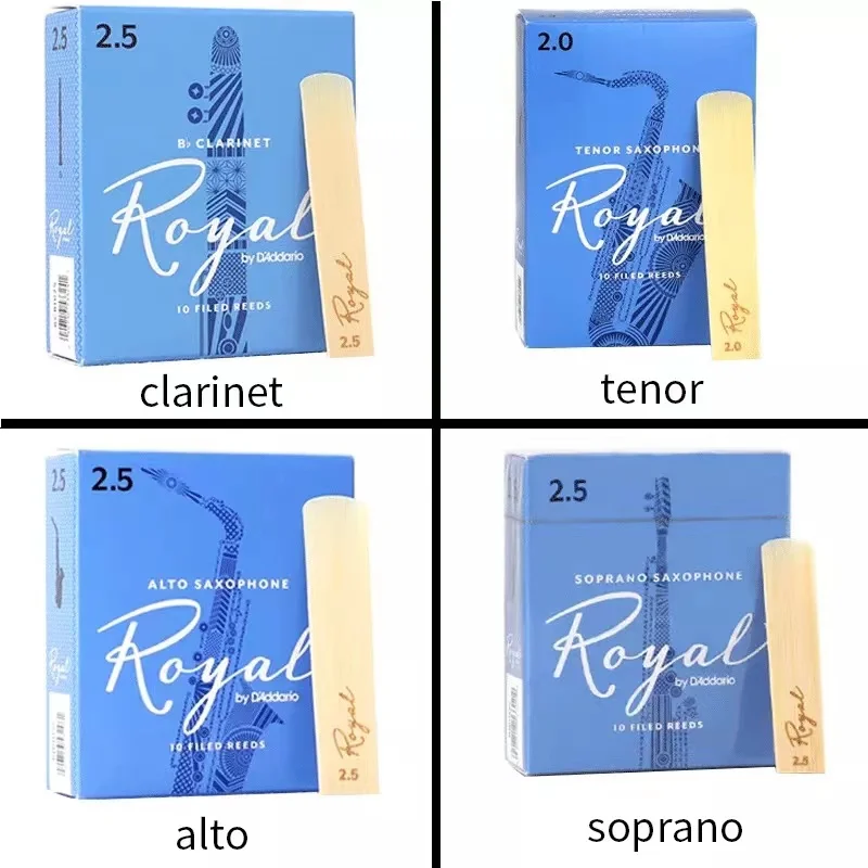 RICO Royal Bb Clarinet,Alto Tenor Soprano Sax Reed;Box of 10,Strength 2.0 2.5 3.0 3.5