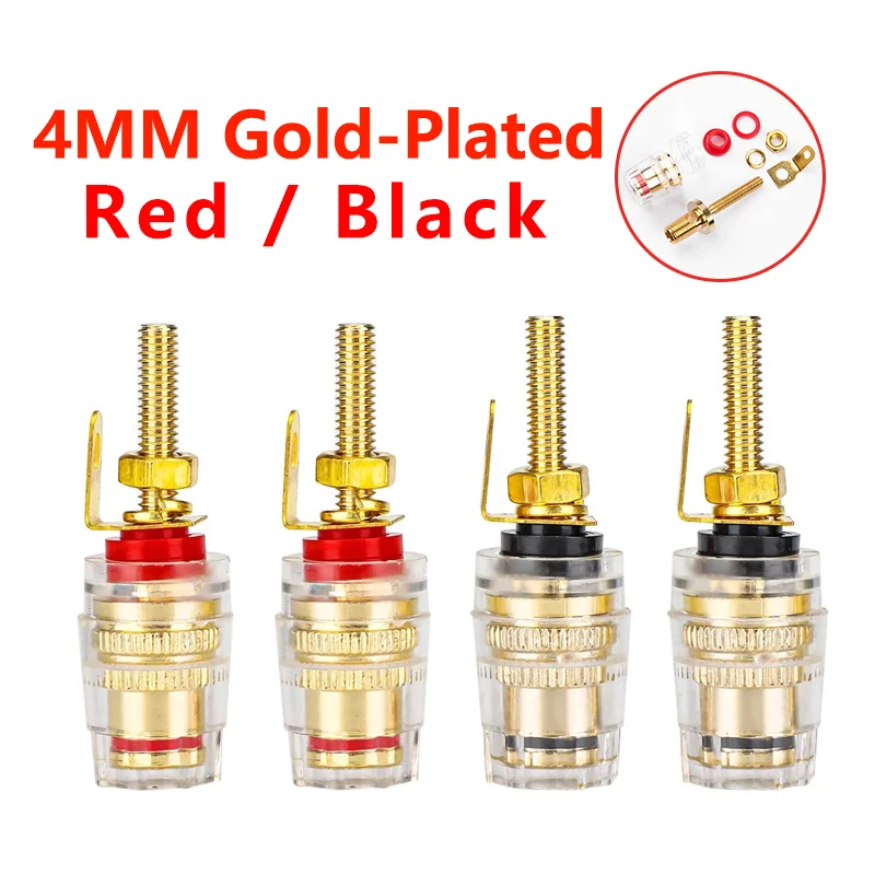 

10Pcs/Set Speaker Gold Plated Terminal Binding Post 4mm Banana Plug Socket Low Frequency Amplifier Connector for Loudspeakers