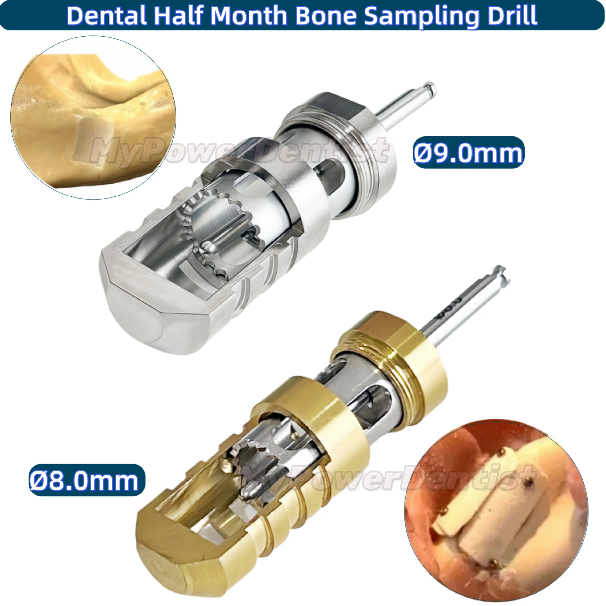 Dental Half Moon Bone Harvest Drill Semilunar Technique Collector Drills 8.0/9.0mm
