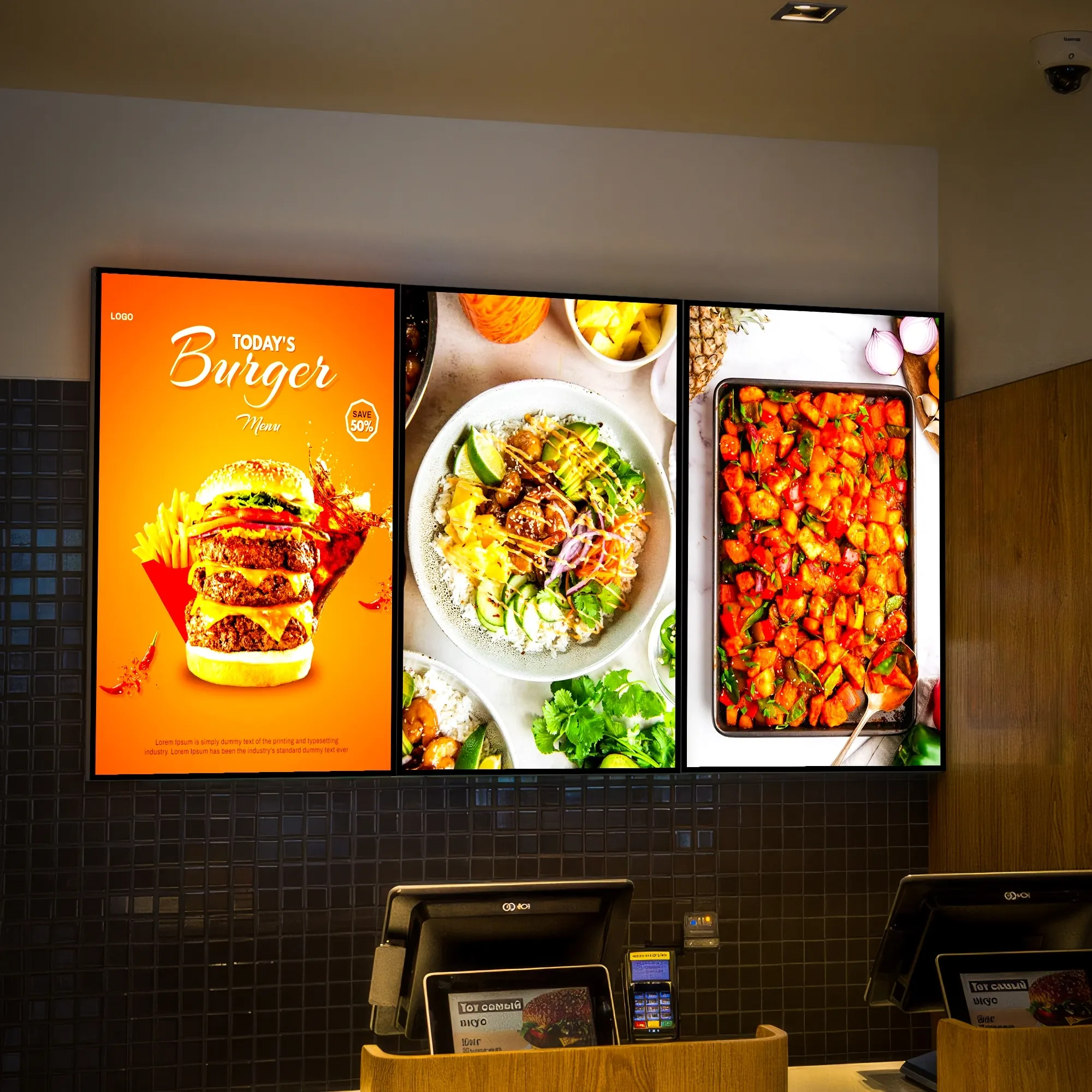 A1 A2 A3 A4 Led Frame Sign Menu Board Custom Aluminum Poster Frame Snap Advertising Light Box led menu display restaurant