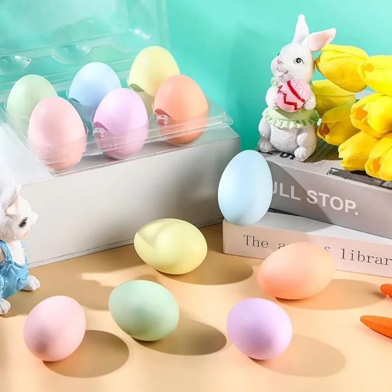 5pcs Fillable Easter Eggs Color Plastic Open Eggshell Candy Packing Box Easter Party Home Decoration Hunt Game Favor Kids Gift