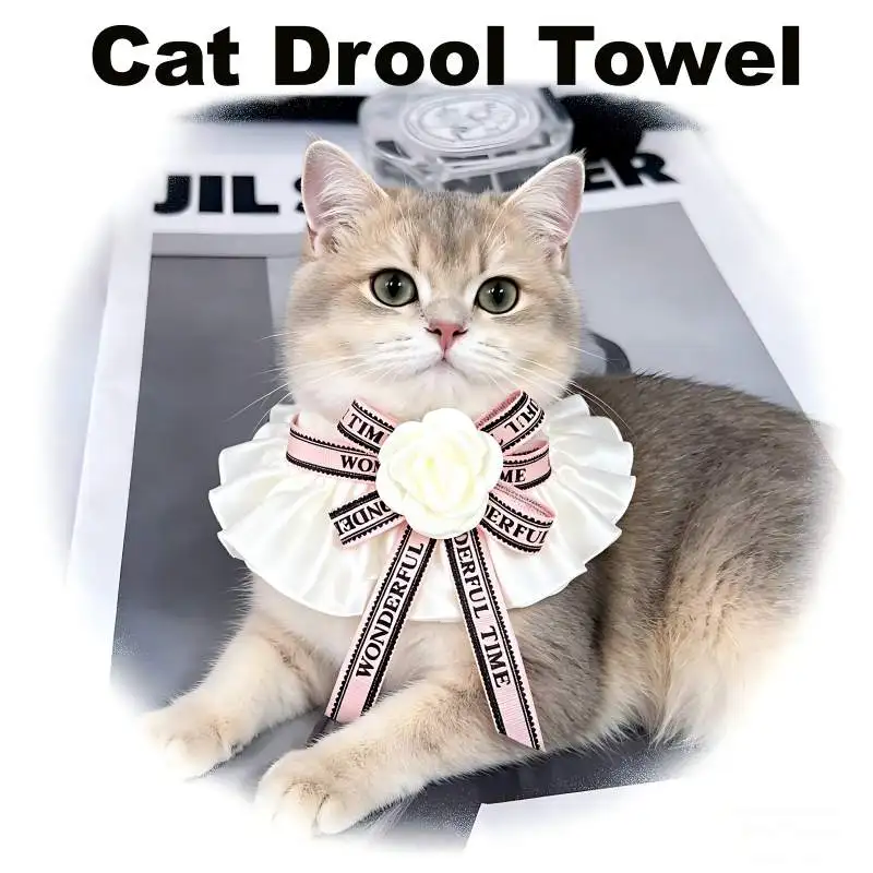 

Cat Scarf For Cat Small Medium Adjustable Comfortable Pink beige Word Photography accessories cat accessories New