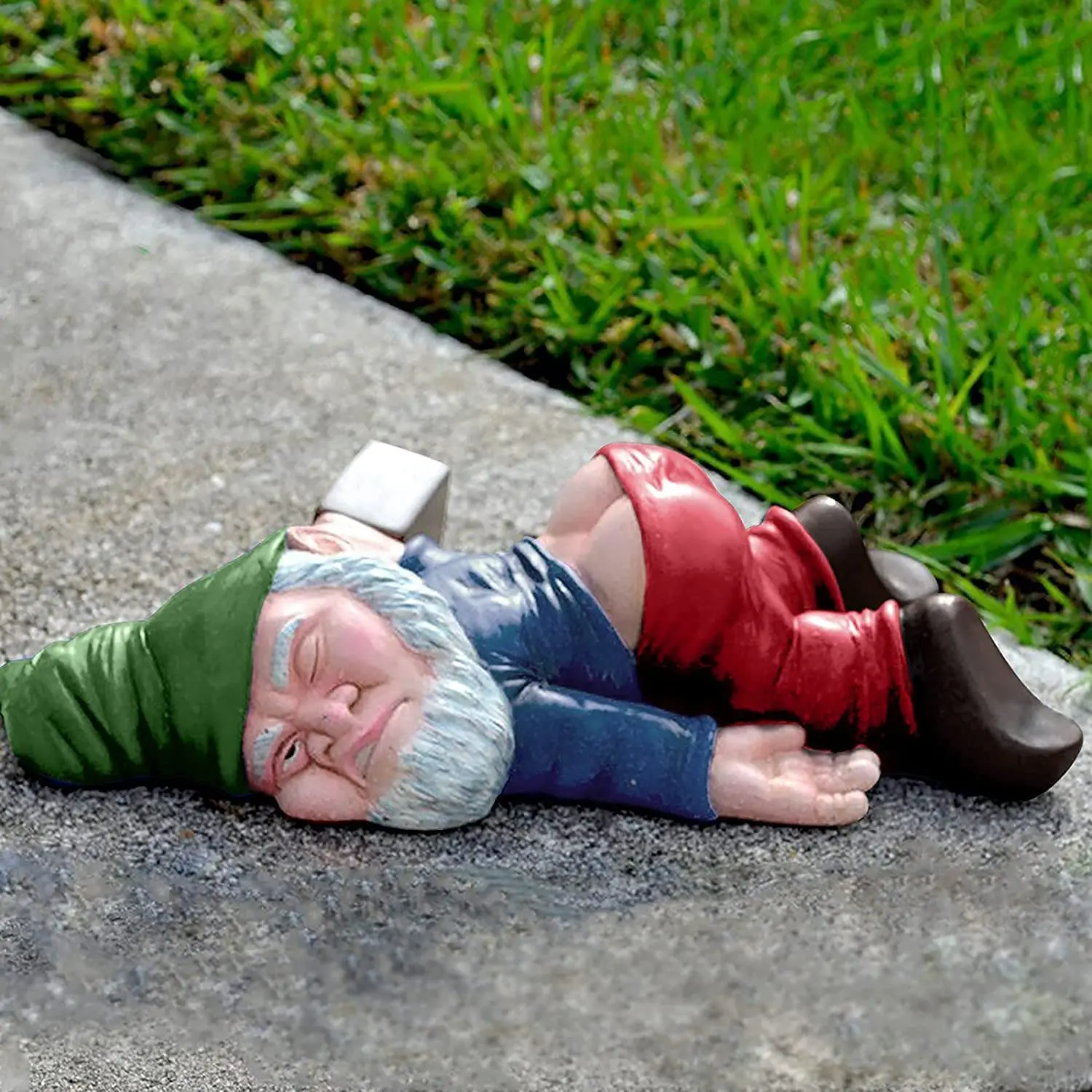 Funny Drunk Gnome Statues Naughty Garden Dwarf Sculpture Fairy Garden Ornaments for Lawn Yard Patio Decor Outdoor Cosplay Props