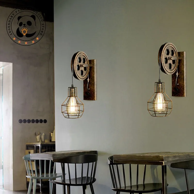 Vintage Industrial LED Wall Lamp Home Decor Outdoor Lighting Retro Wall Sconces Loft Cafe Bar Adjustable Bedside Bedroom Lights